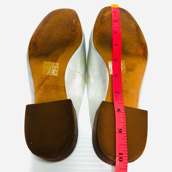 Madewell The Willa Silver Leather Mules Size 8 - Picture 13 of 13